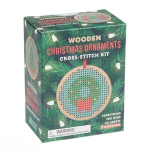 Wooden Christmas Ornaments Cross-Stitch Kit